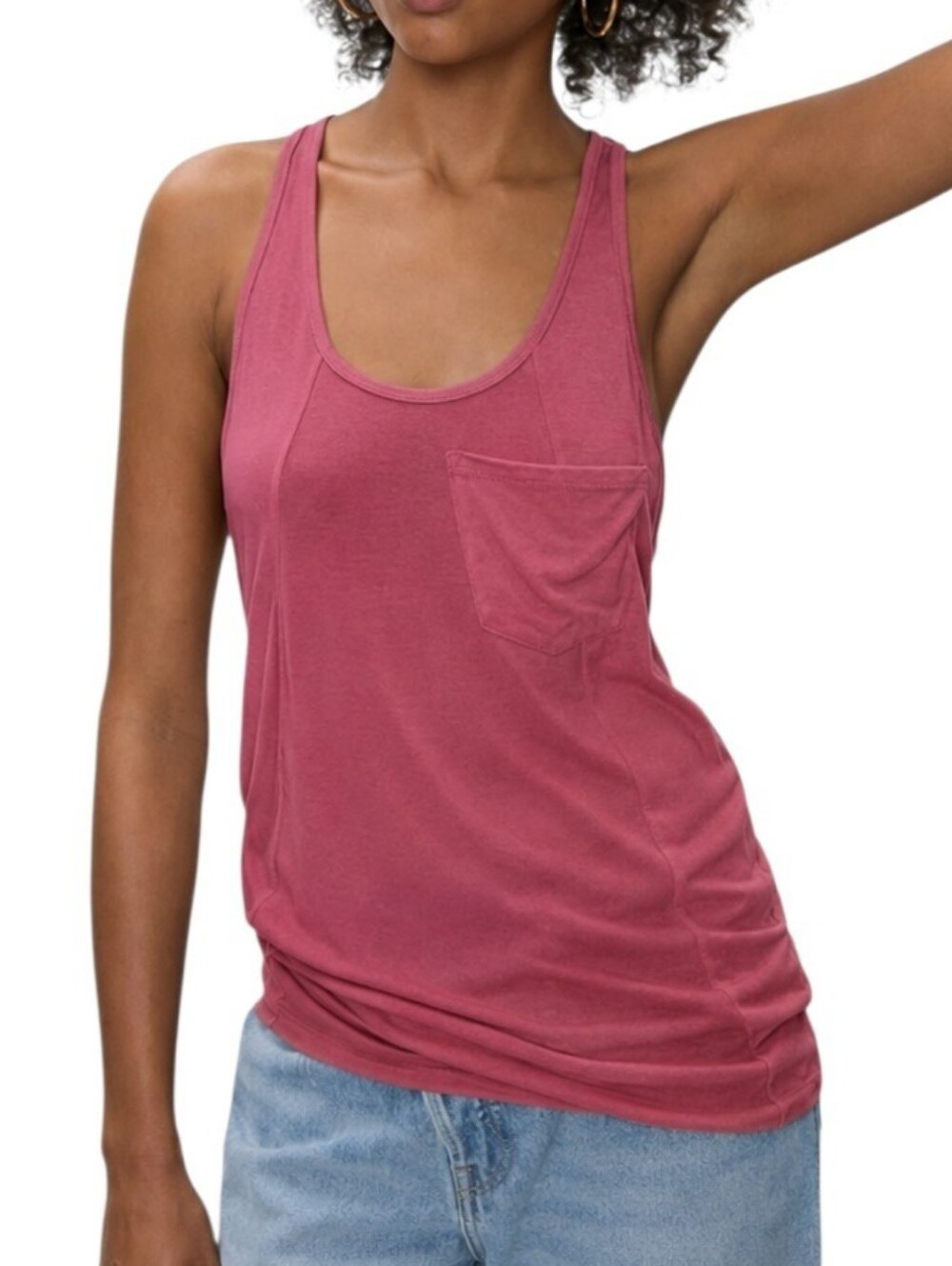 Aritzia Babaton Sami Tank Rose Womens Small Racerback Relaxed Fit Pocket